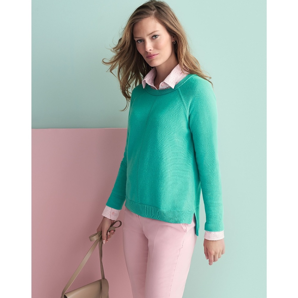 PURE COLLECTION STEPPED HEM SWEATER